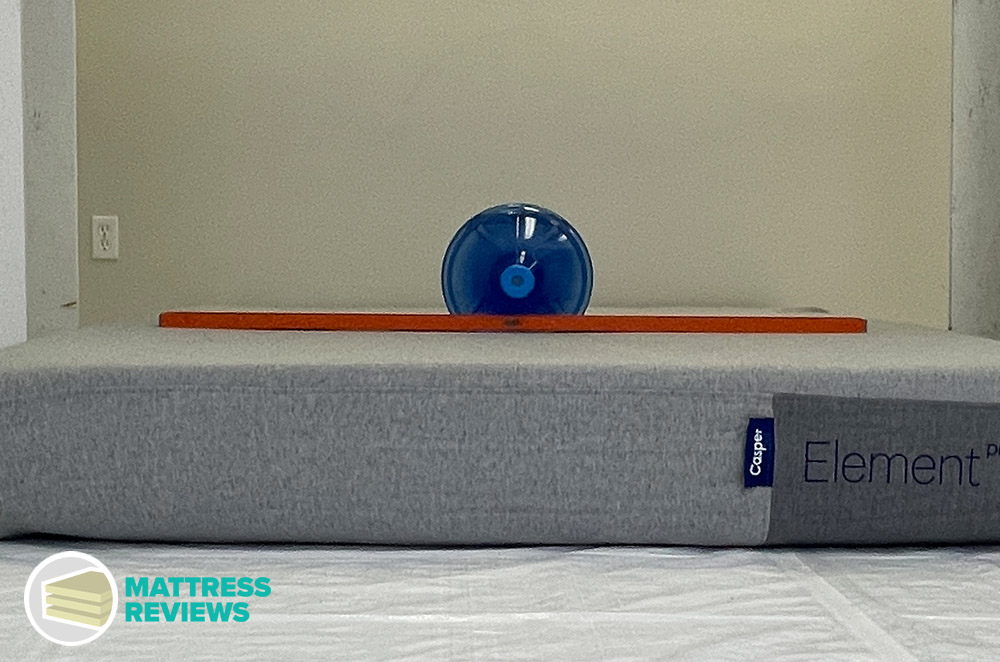 Casper Element Pro - water jug on top to measure the mattress firmness