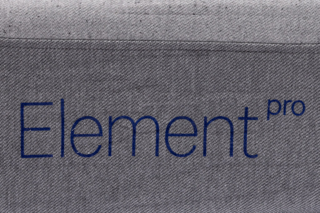 Casper Element Pro - closeup of mattress logo