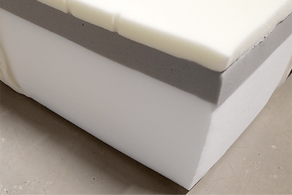 View of the three foam layers of the Casper Original mattress without its cover