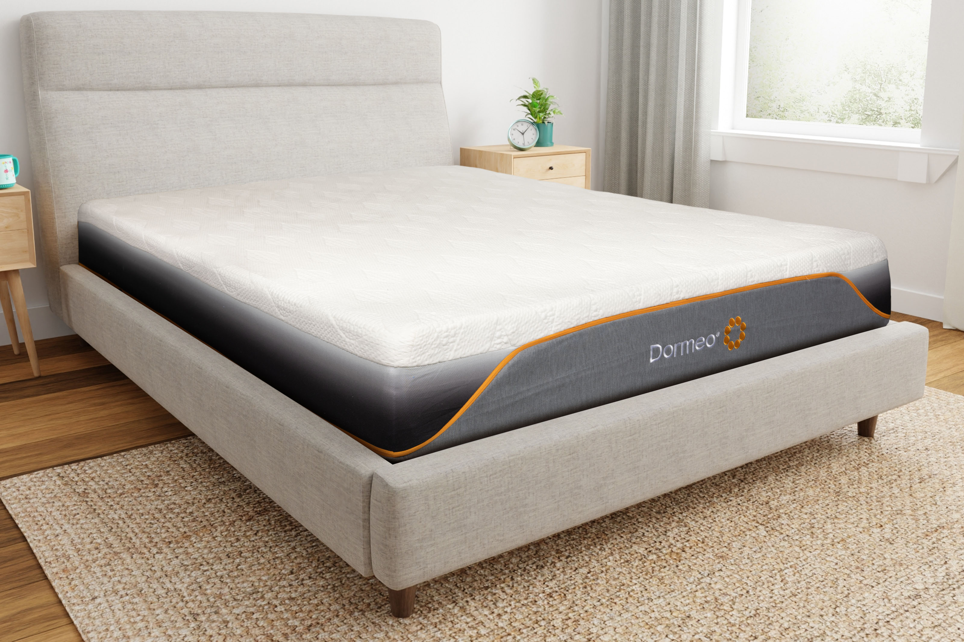 MattressReviewscom Corner view of the Dormeo One mattress on a bed