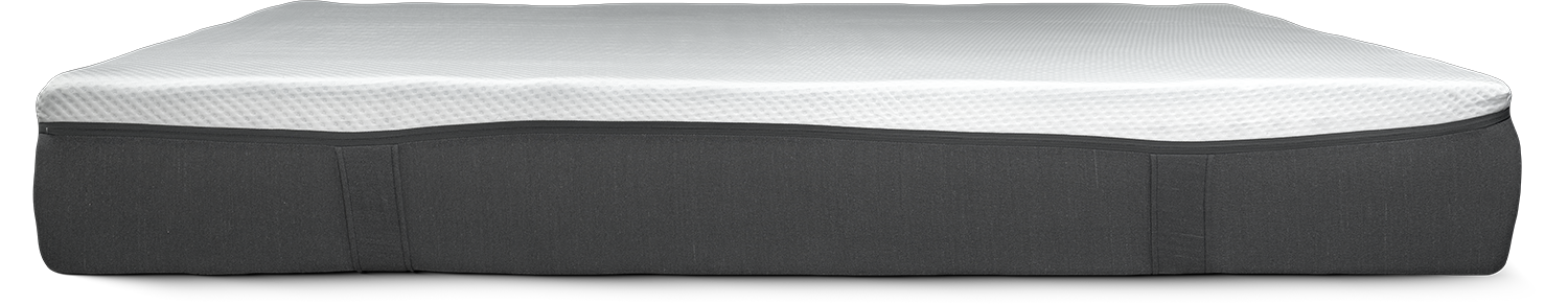 Photo of the full side of the Emma Hybrid mattress.