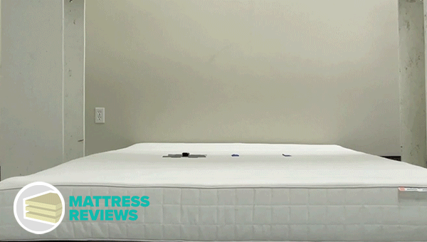 Image of the IKEA Matrand mattress motion isolation test.