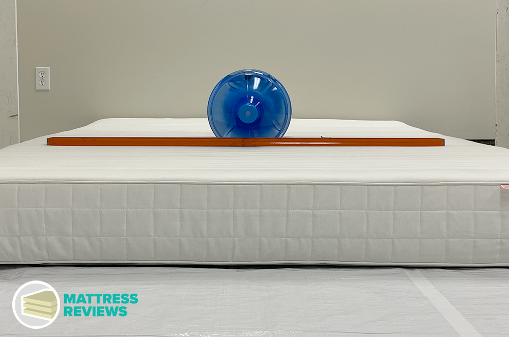 Image of the IKEA Matrand mattress firmness test.