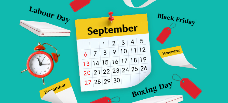 Calendars alarms and price tags showing sales through the year