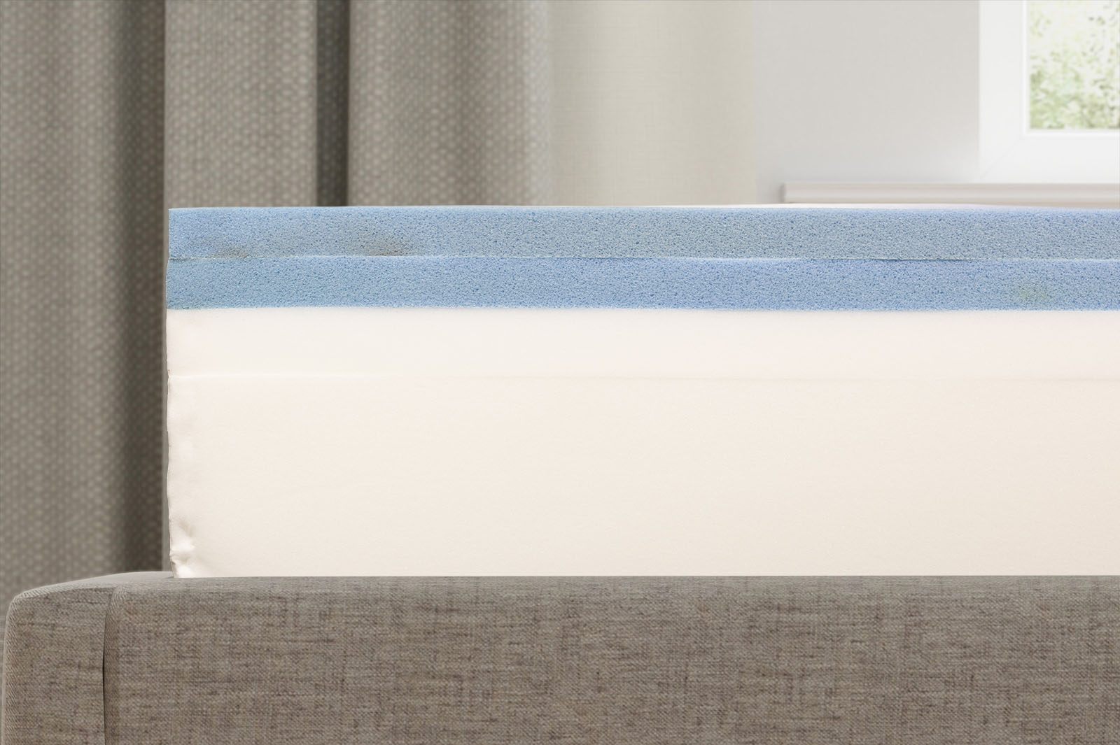 PuffyLuxInternalsSide MattressReviewscom Side view of the puffy lux internal layers