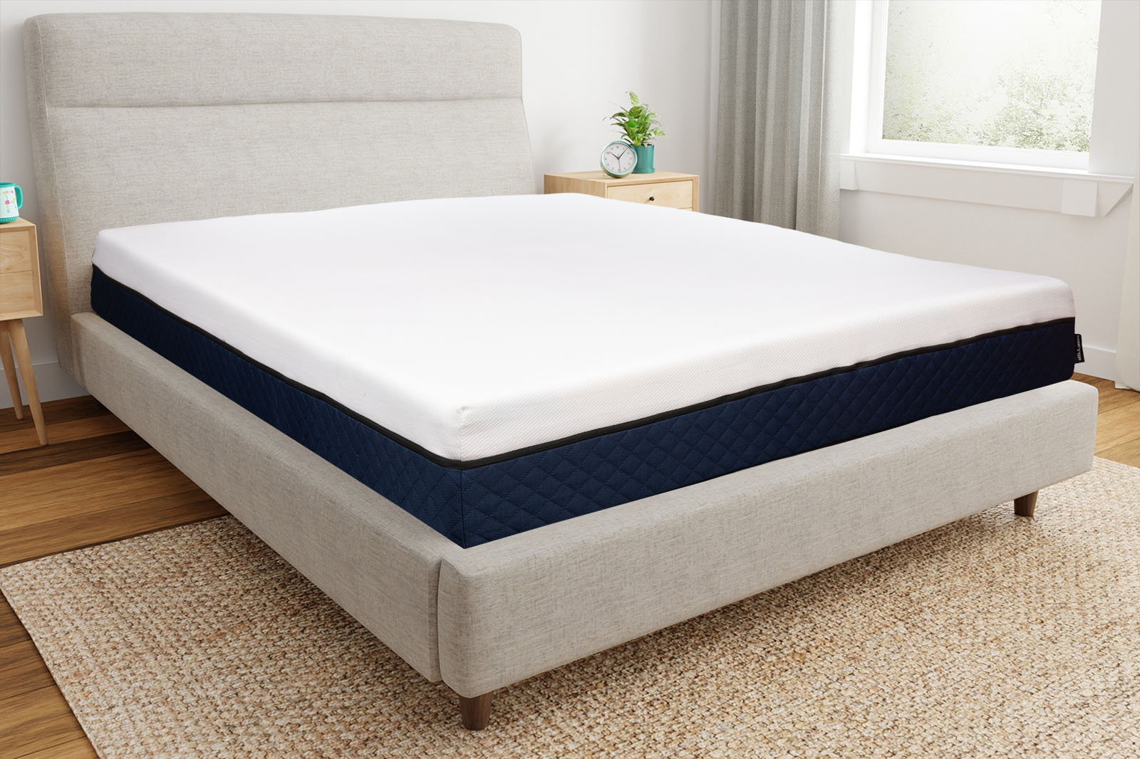 SilkSnowCornerAngle MattressReviewscom The SS mattress in a bed frame corner angle
