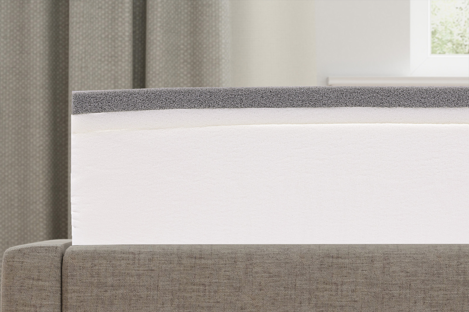 Simba1500InternalsSide MattressReviewscom side view showing the internal layers of the SIMBA 1500 mattress