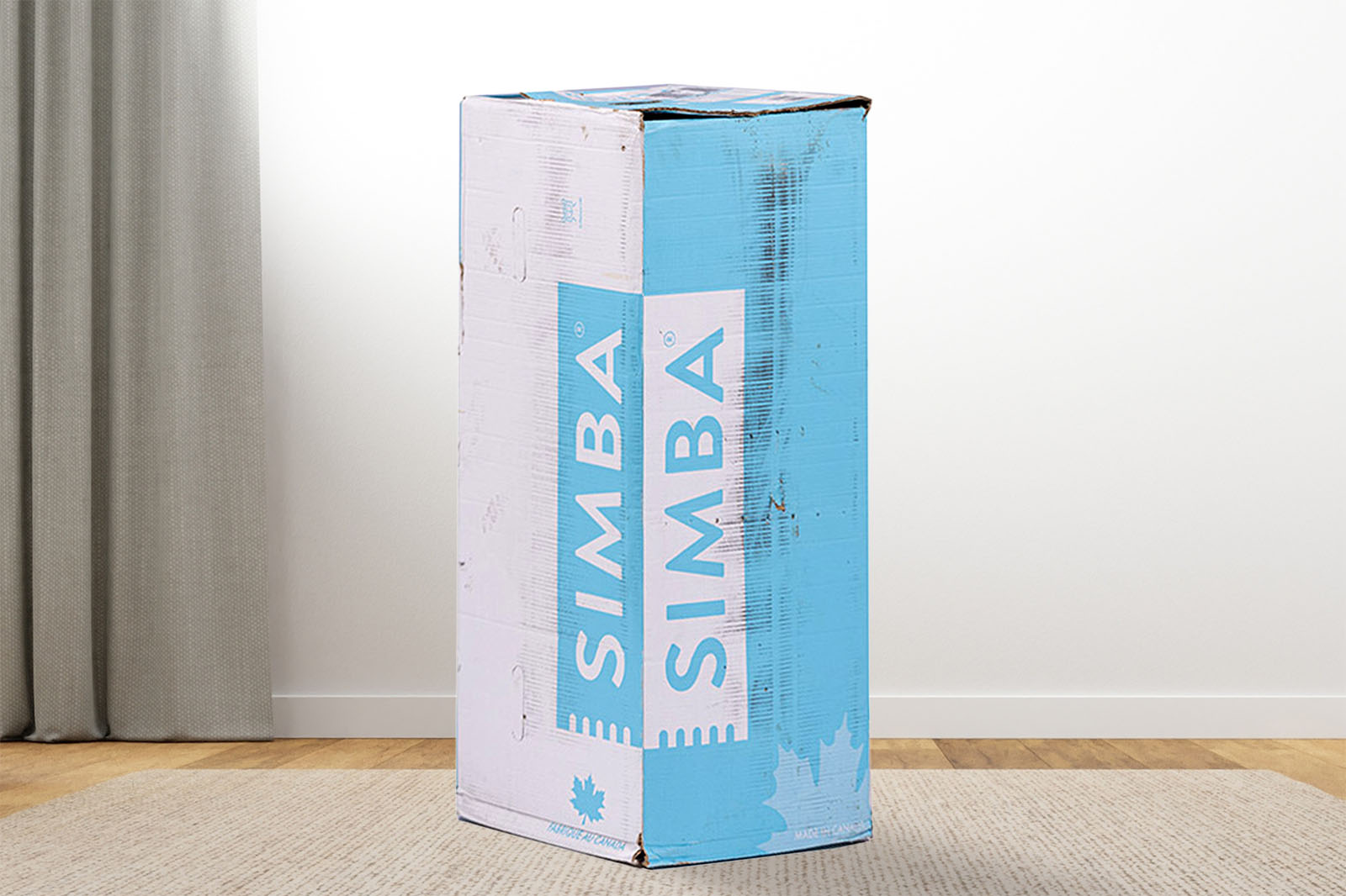Simba5000Box MattressReviewscom The simba 5000 box standing upright on a carpet in a bedroom