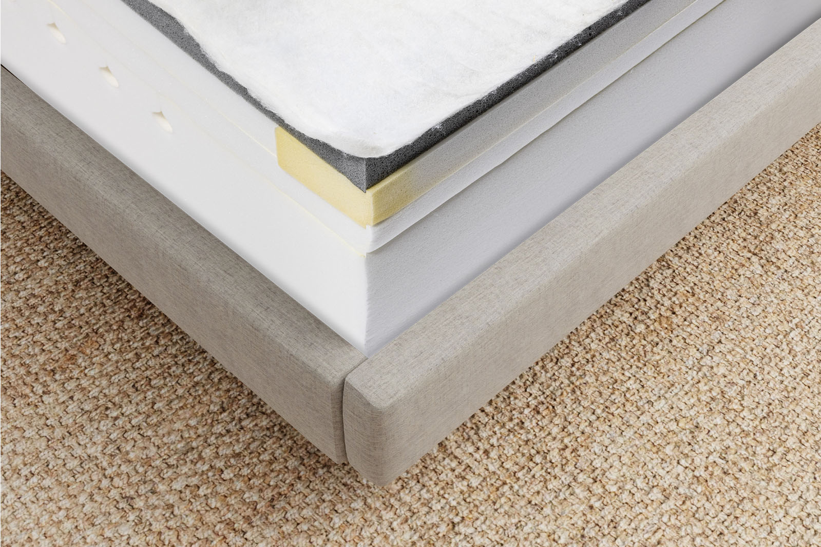 Simba5000InternalsCornermin MattressReviewscom Corner view of the simba 5000 mattress's internals